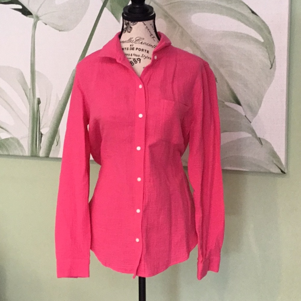 NWT Lucky Brand Pink Cotton Blouse Sz M